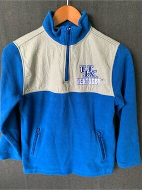 University Kentucky Wildcats Blue Kids Fleece Pullover Jacket Boys Size 10 12